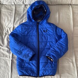 Boys under Armour, puffer jacket Blue Camo Jacket